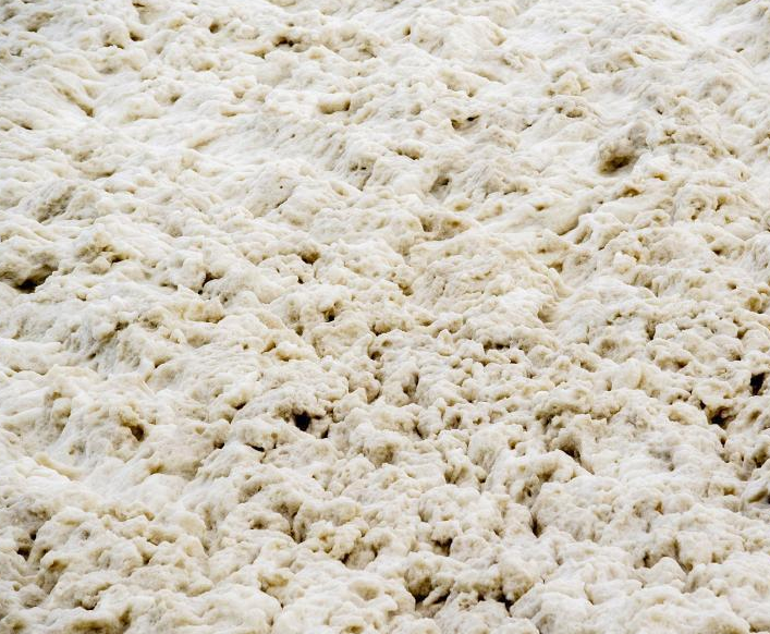 （圖：動(dòng)物屠宰廢水泡沫危害）