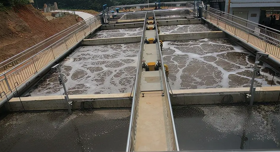 （圖：造紙廢水泡沫池）